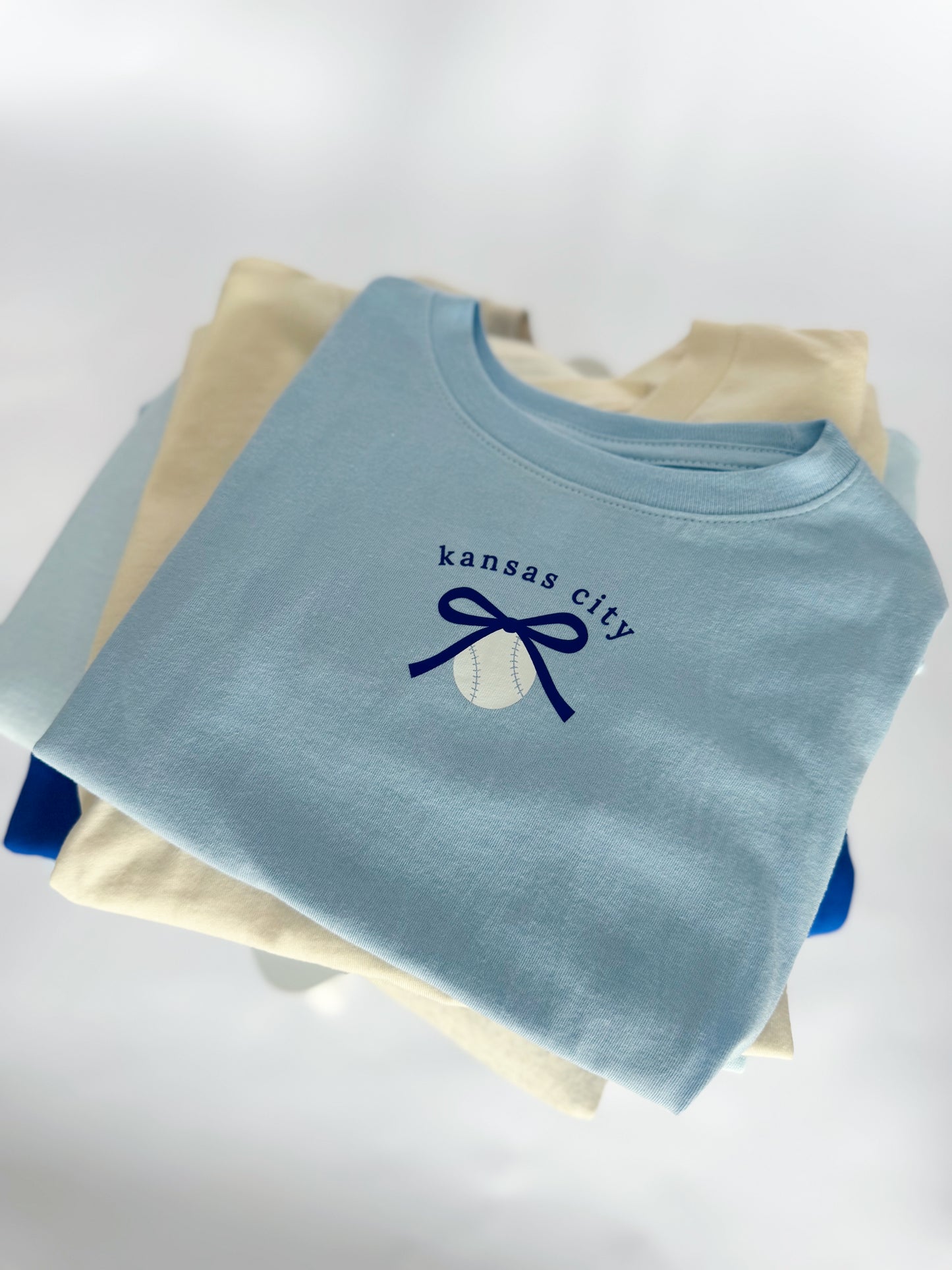 KC BASEBALL BOW- INFANT ONESIE + TODDLER/YOUTH TEE