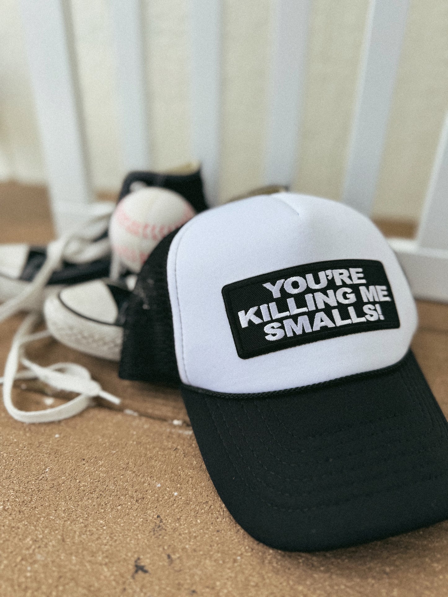 KILLING ME SMALLS PATCH TRUCKER HAT