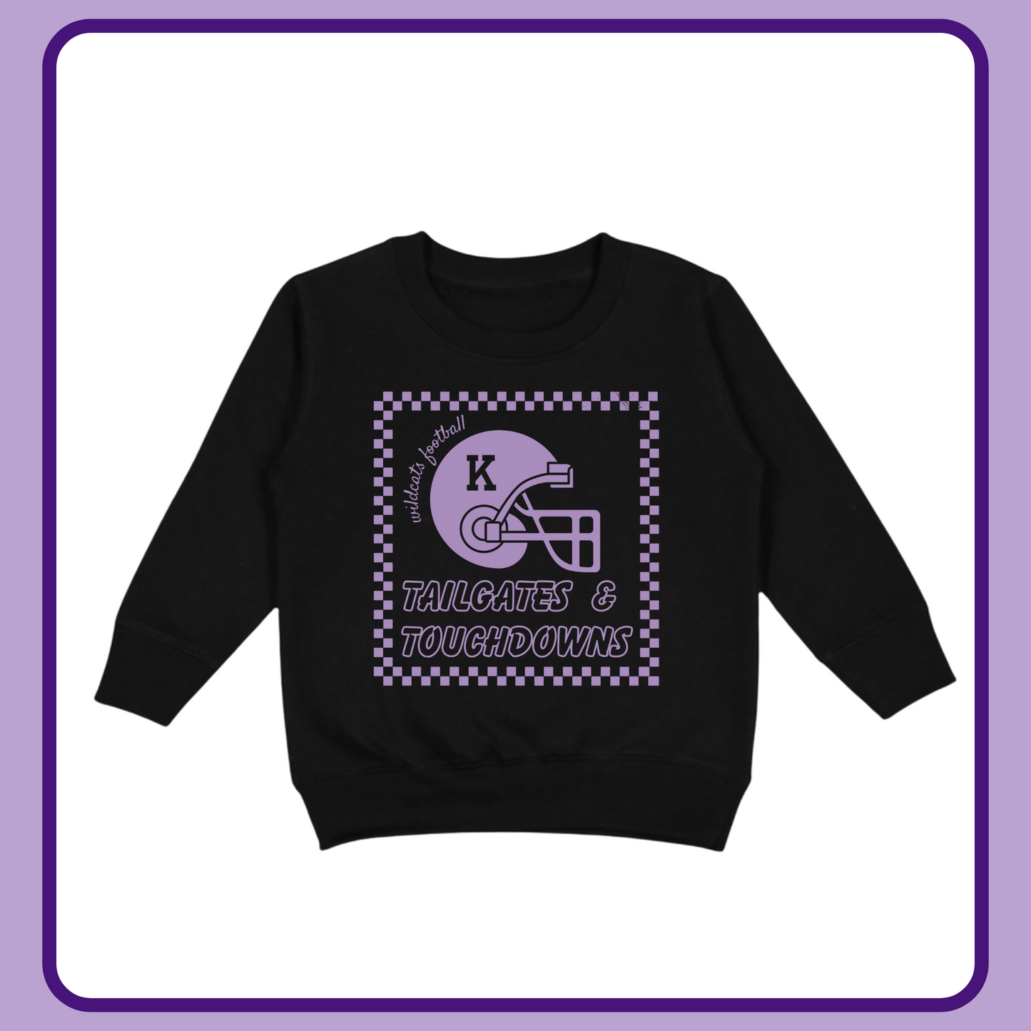 TAILGATES & TOUCHDOWNS BLACK CREWNECK