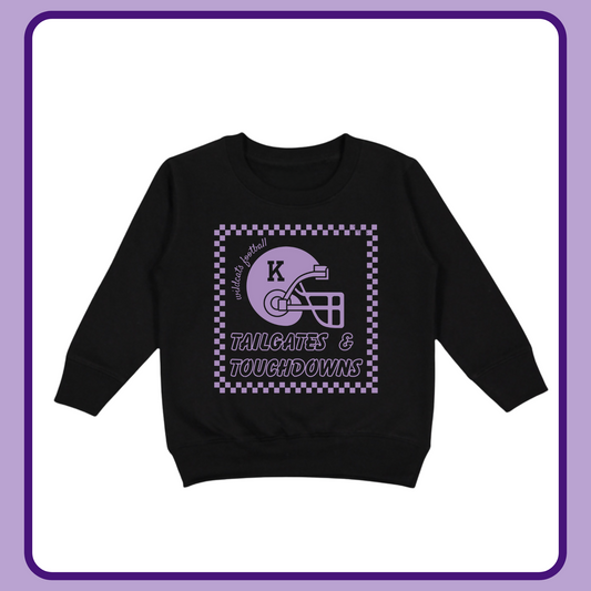 TAILGATES & TOUCHDOWNS BLACK CREWNECK