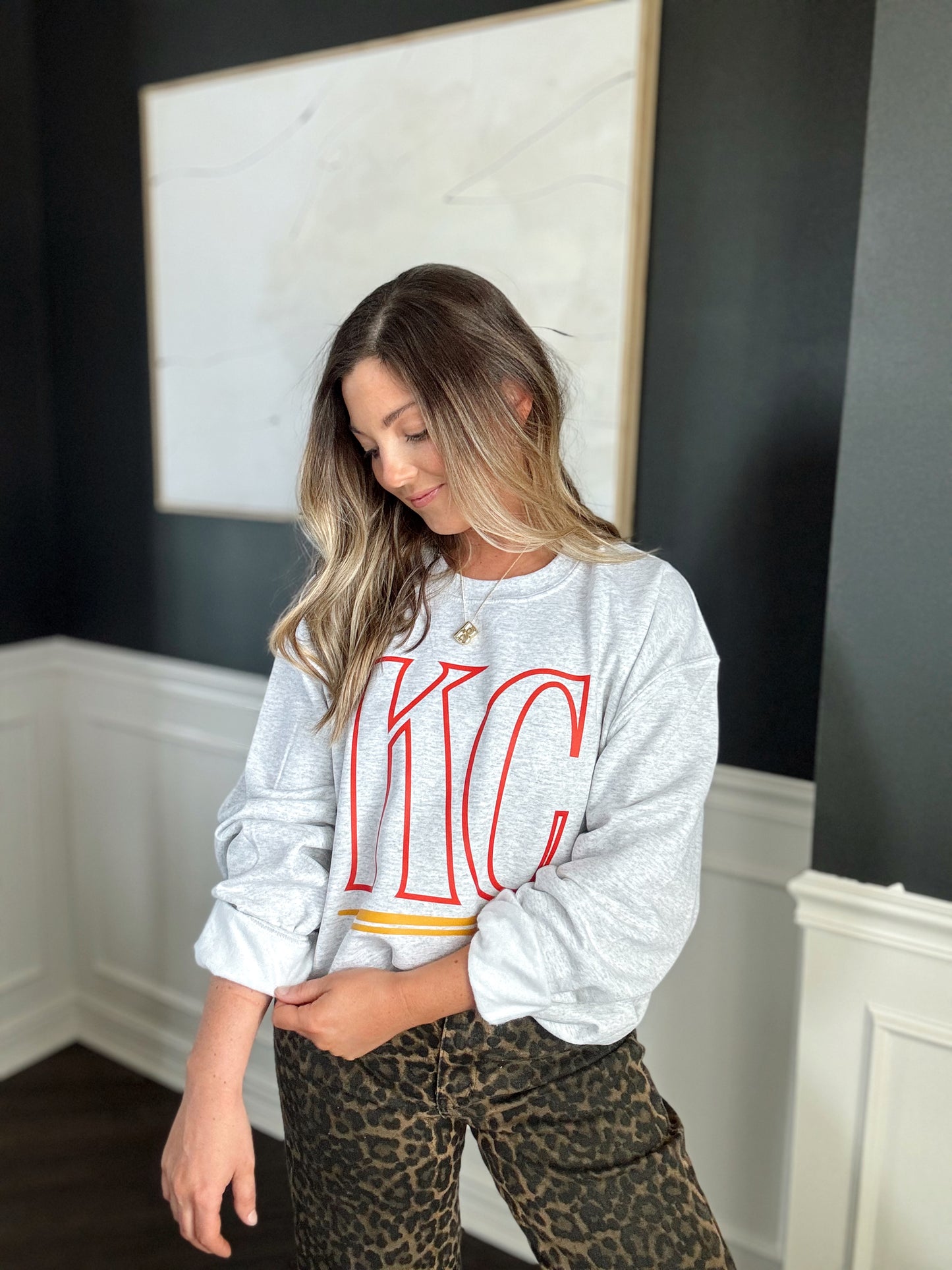 BLOCK LETTERS KC— ADULT CREWNECK