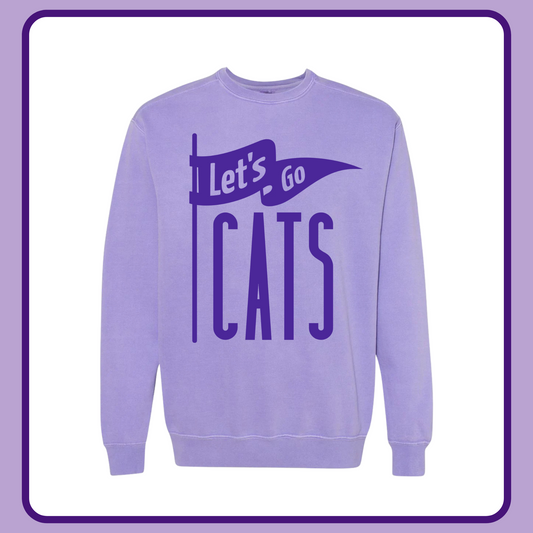 LET’S GO CATS LAVENDER CREWNECK— ADULT
