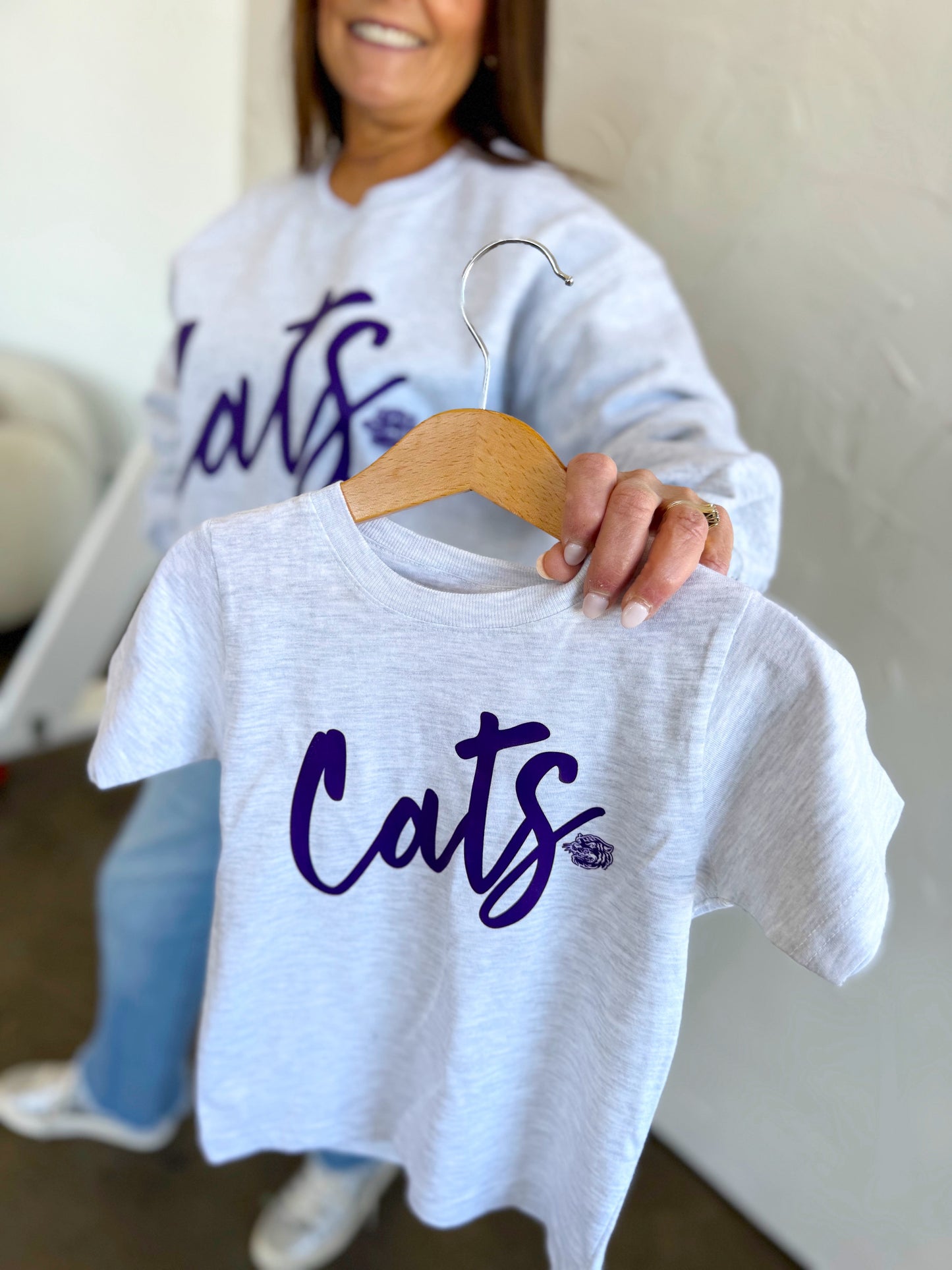 ASH CURSIVE CATS- INFANT, TODDLER + YOUTH TEE