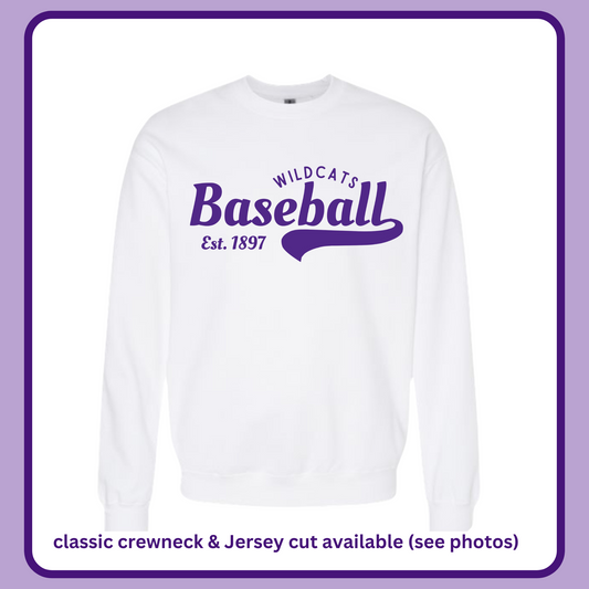 WILDCATS BASEBALL JERSEY CREWNECK—ADULT