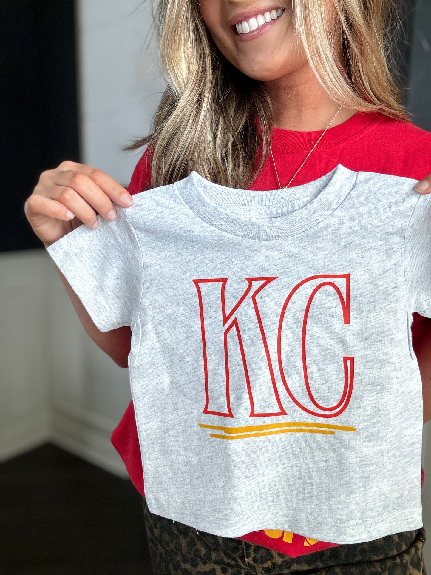 BLOCK LETTERS KC ONESIE/TEE