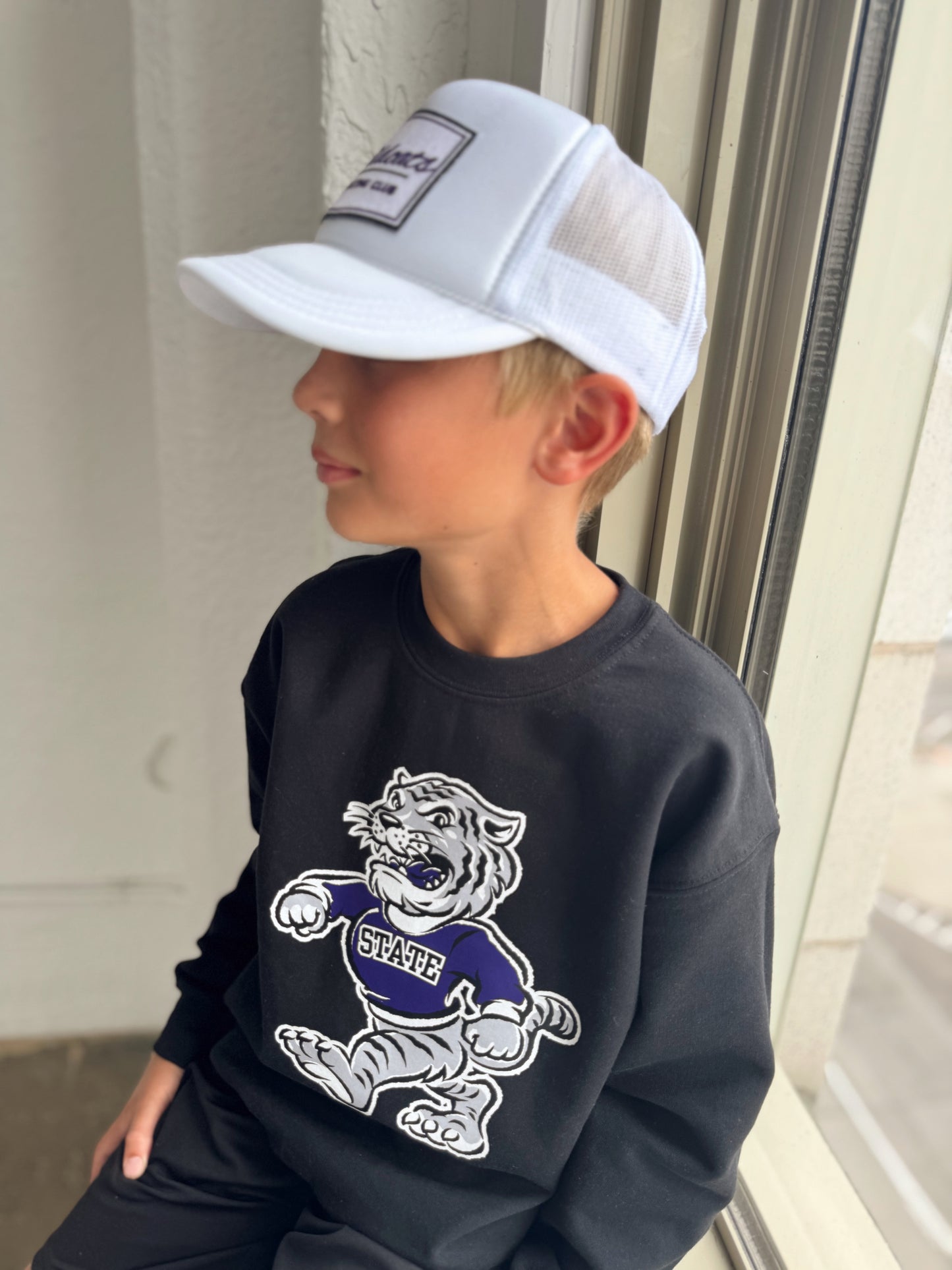 WILDCAT (BLACK)— TODDLER + YOUTH CREWNECK