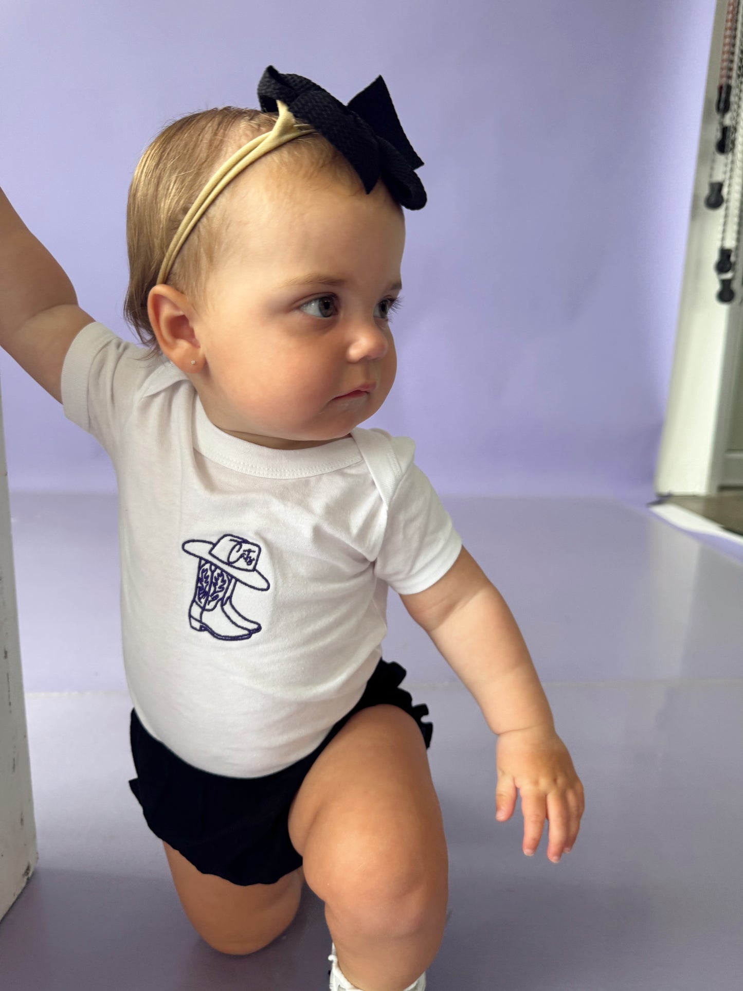 (PREORDER) COWGIRL CATS EMBROIDERED—INFANT ONESIE + TODDLER/YOUTH TEE