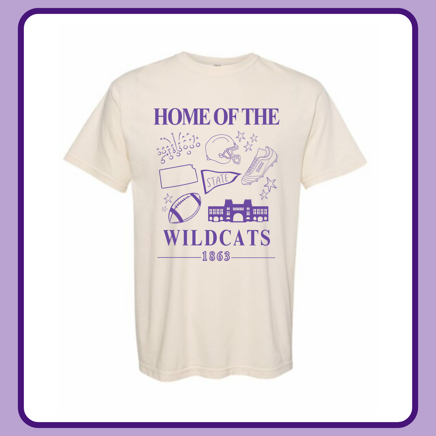 IVORY HOME OF THE WILDCATS — ADULT TEE