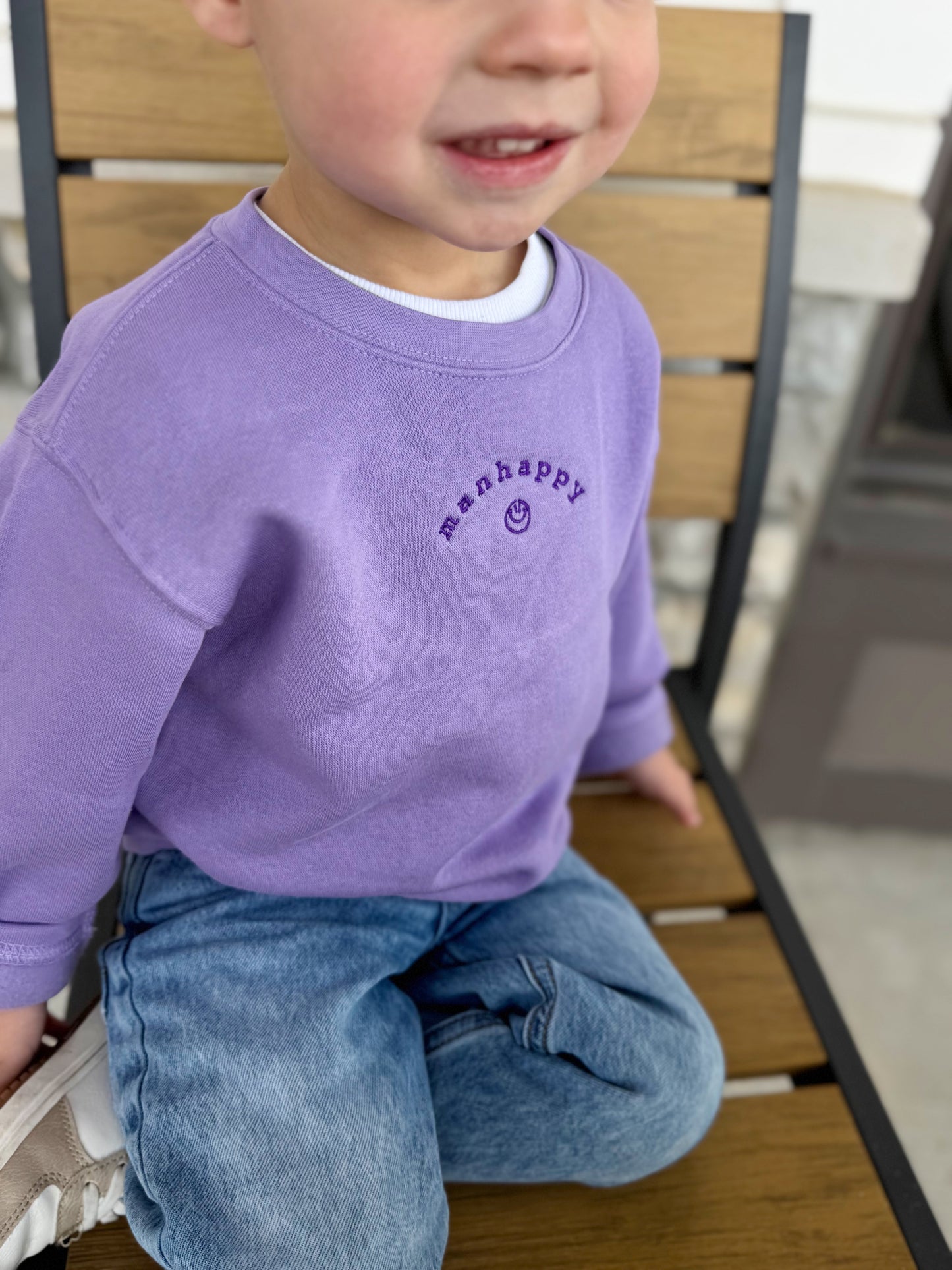 (READY TO SHIP) MANHAPPY EMBROIDERED CREWNECK -TODDLER+ ADULT