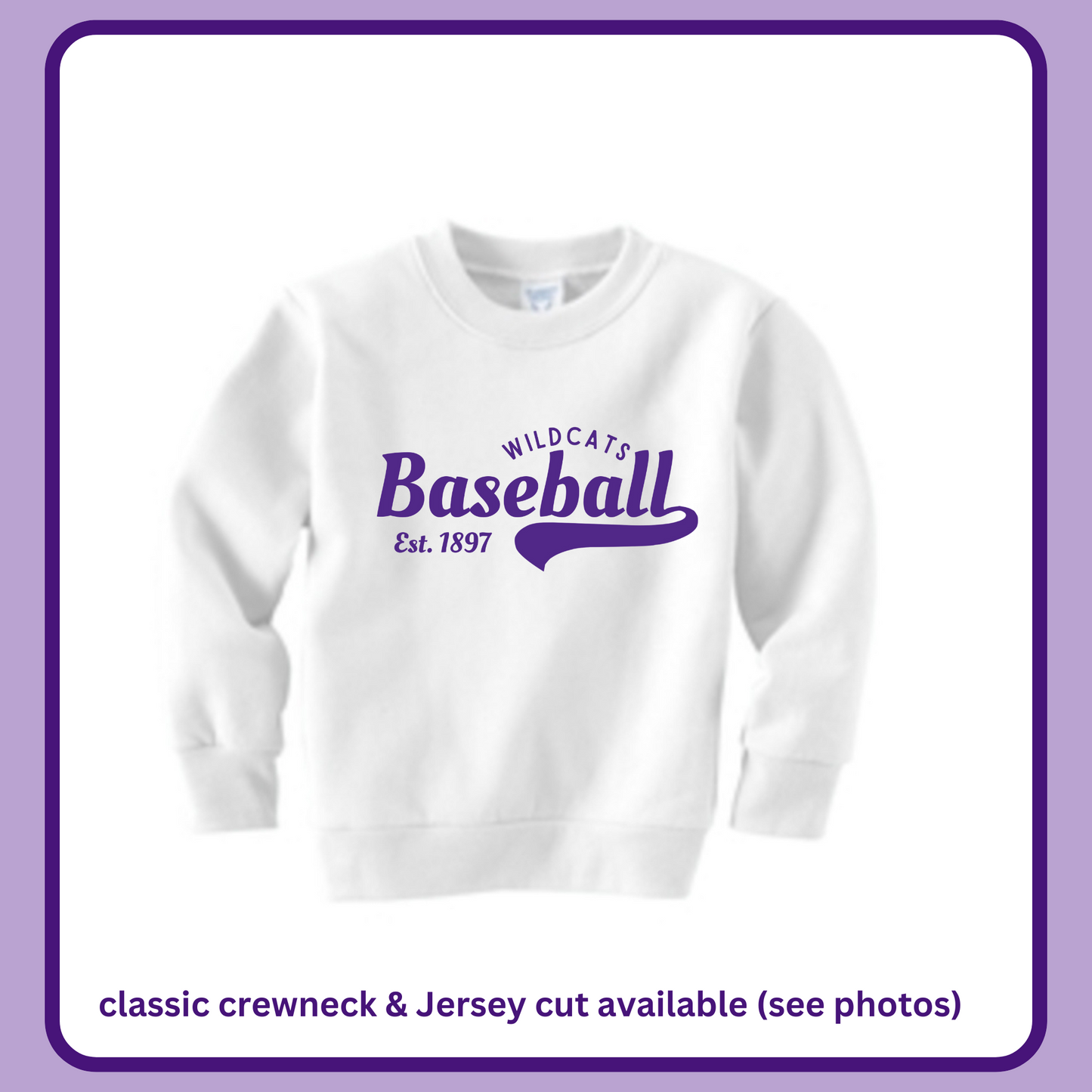 WILDCATS BASEBALL JERSEY CREWNECK