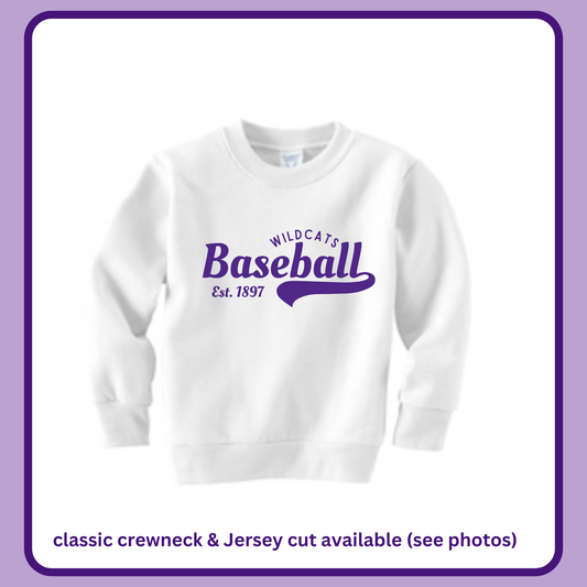 WILDCATS BASEBALL JERSEY CREWNECK