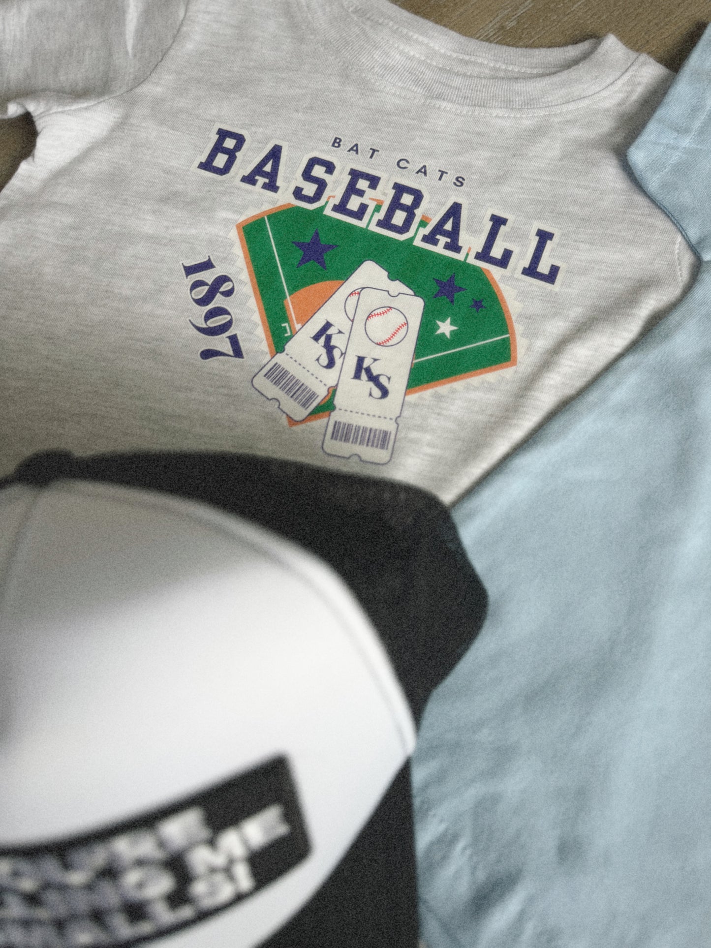 BAT CATS FIELD OF DREAMS ONESIE/TEE