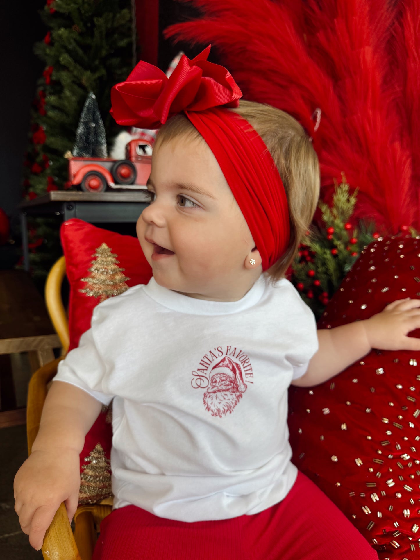 SANTA’S FAVORITE— INFANT ONESIE + TODDLER/YOUTH TEE AND CREWNECK