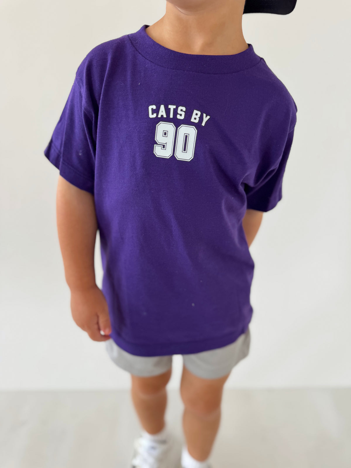 CATS BY 90 PURPLE STAPLE- ADULT TEE