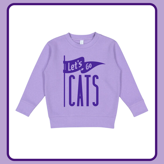 LET’S GO CATS LAVENDER CREWNECK