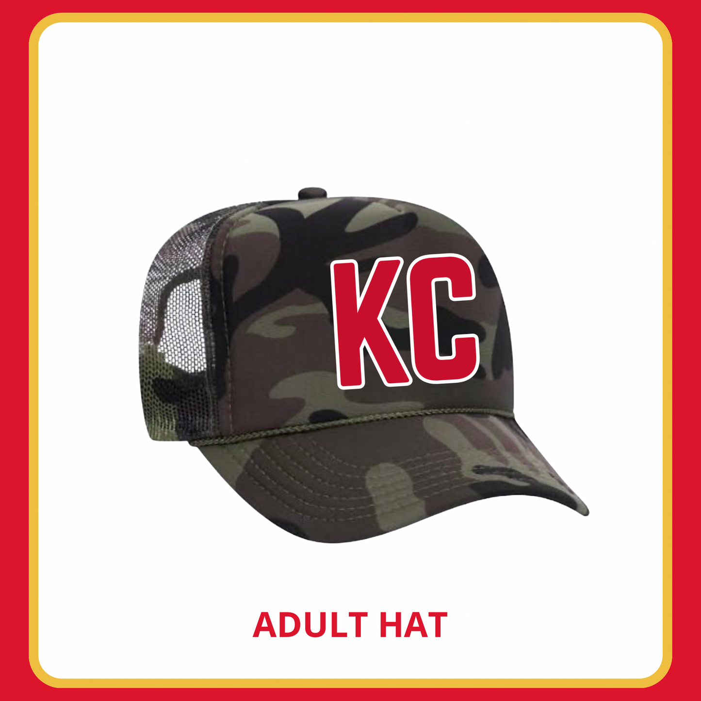 KC Camo—Adult Trucker Hat
