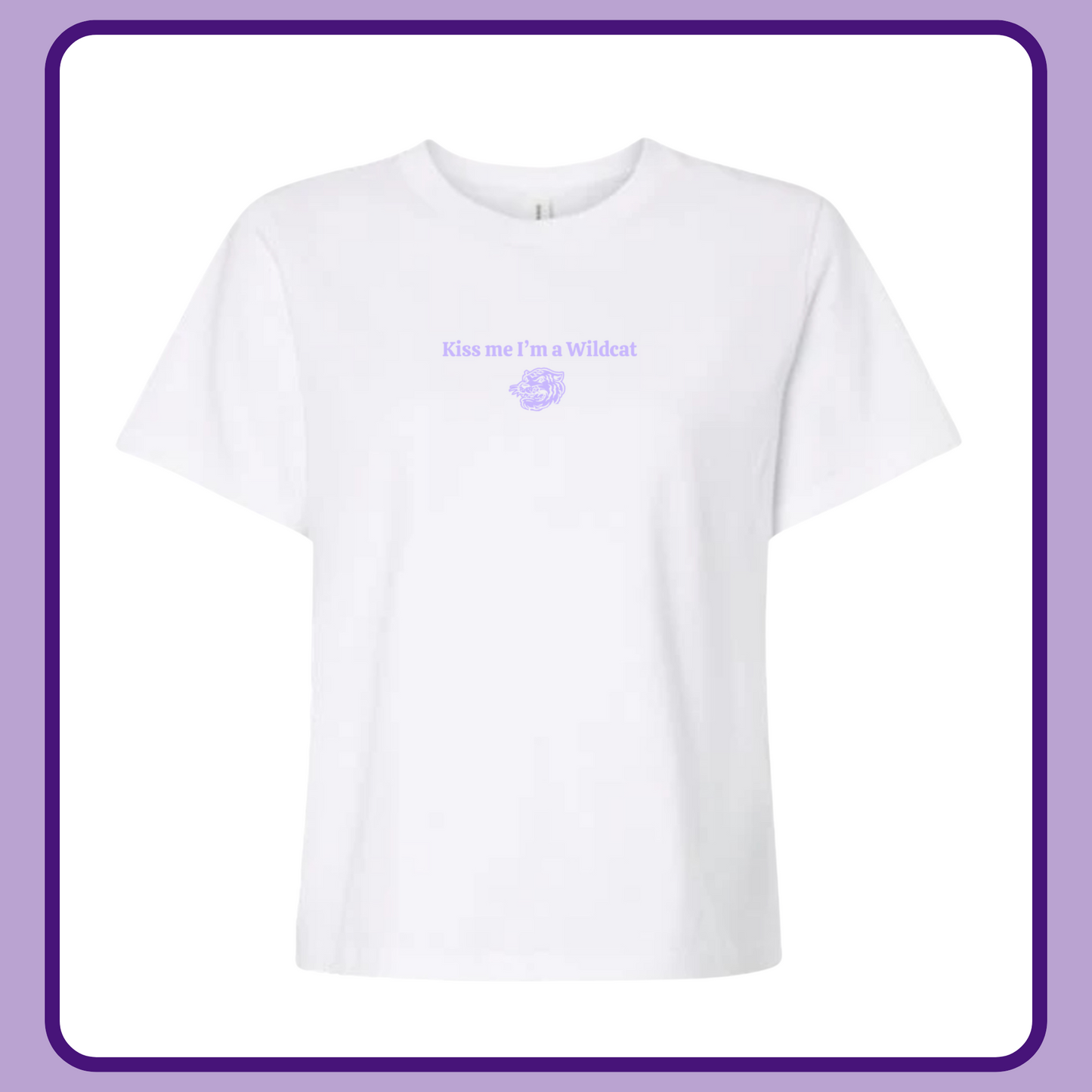 KISS ME I’M A WILDCAT WHITE— ADULT TEE