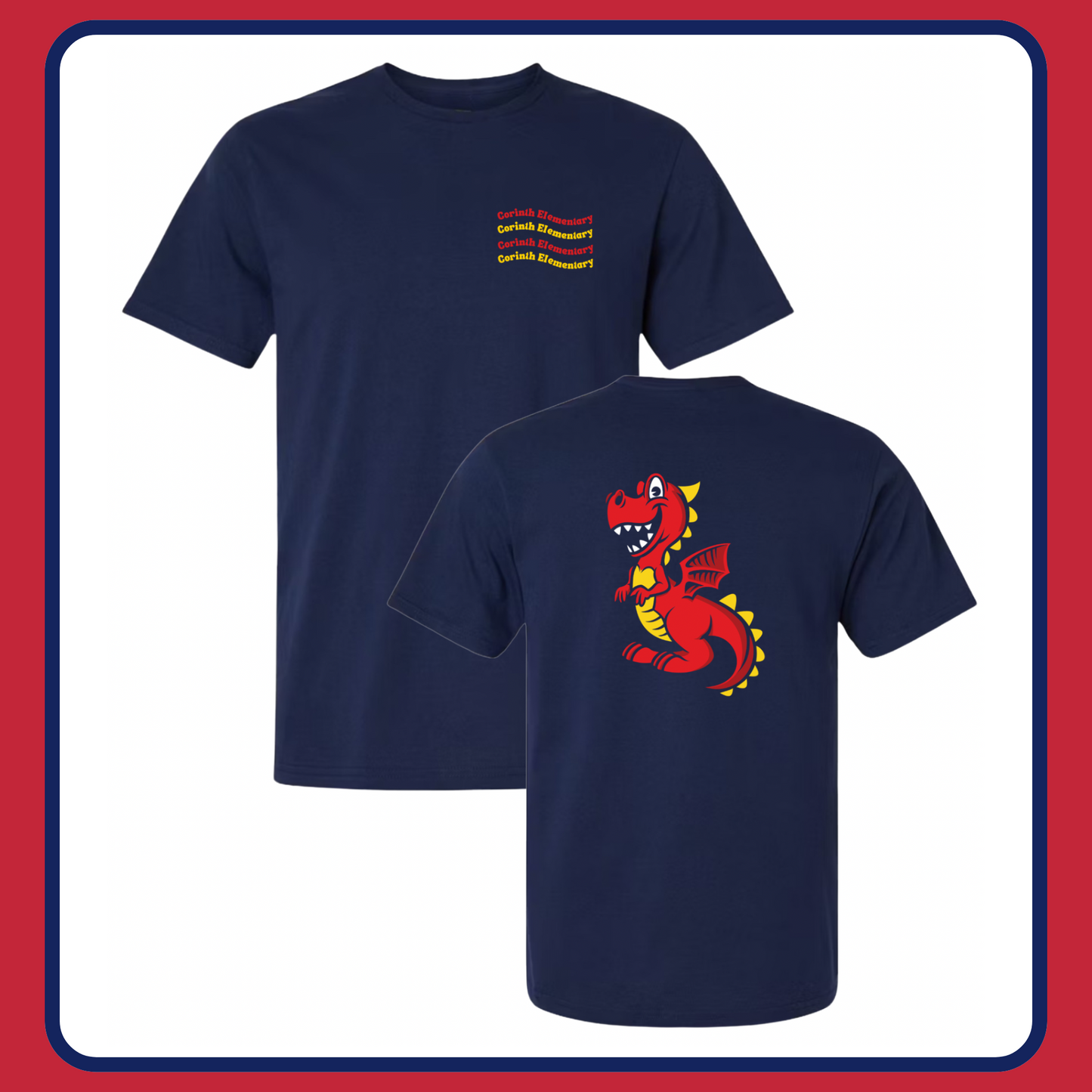 NAVY ROARY POCKET DESIGN—TEE