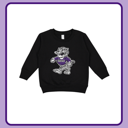 WILDCAT (BLACK)— TODDLER + YOUTH CREWNECK (Ready to Ship)