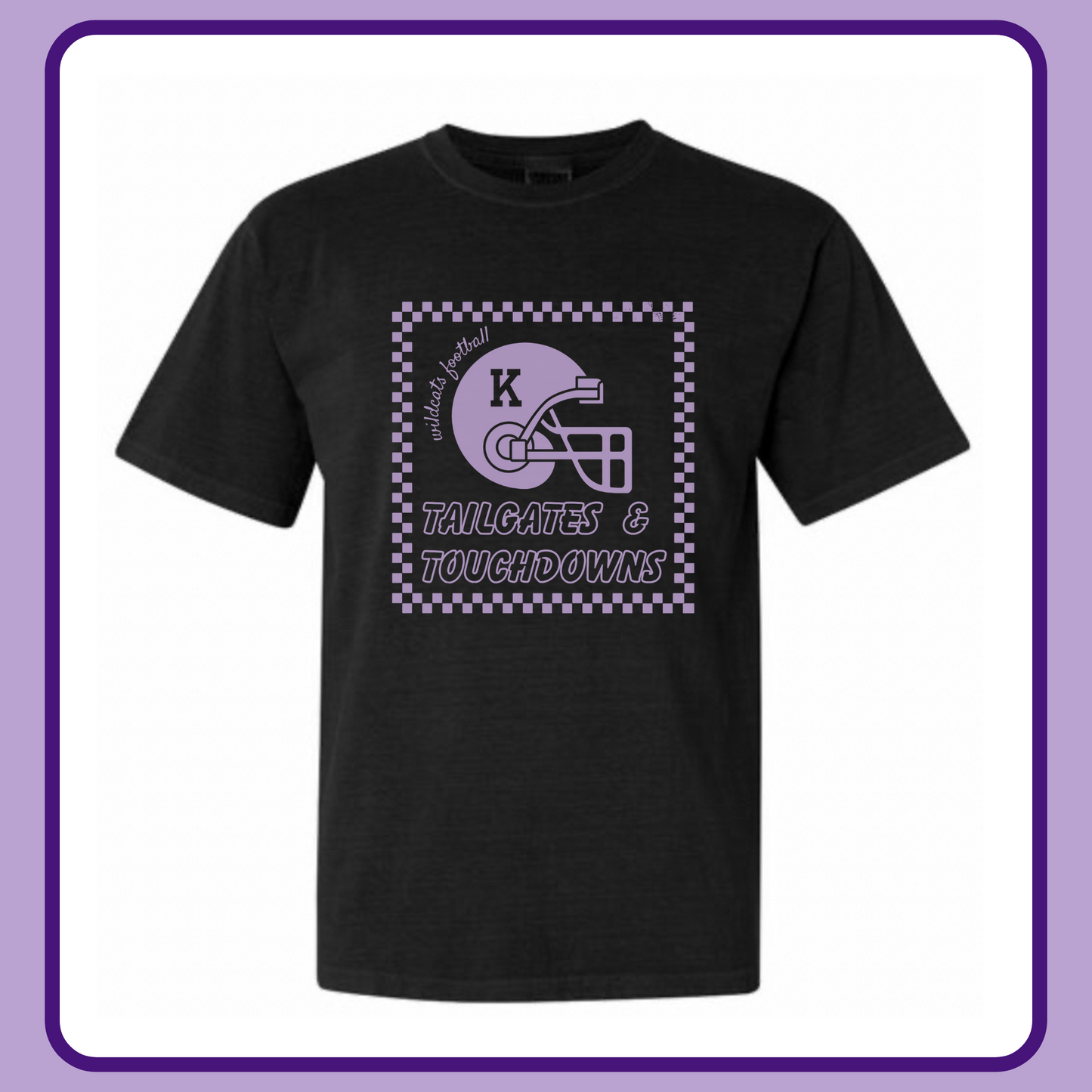 TAILGATES & TOUCHDOWNS BLACK— ADULT TEE