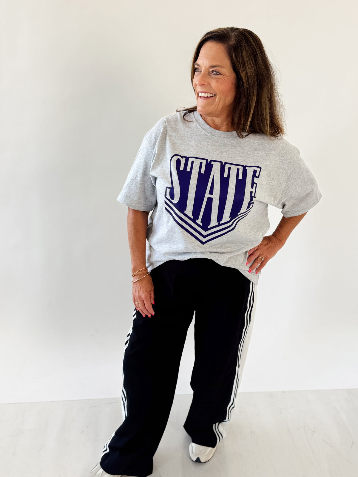 GRAY VARSITY STATE- ADULT TEE