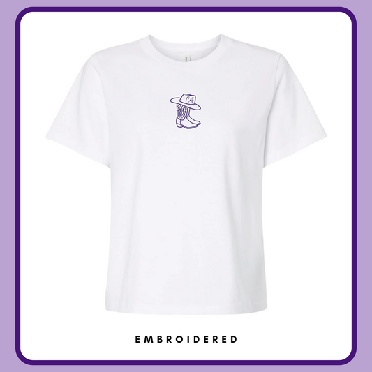 (PREORDER) COWGIRL CATS EMBROIDERED—ADULT TEE