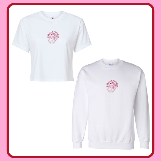 SANTA’S FAVORITE— ADULT CROP TEE/ CREWNECK