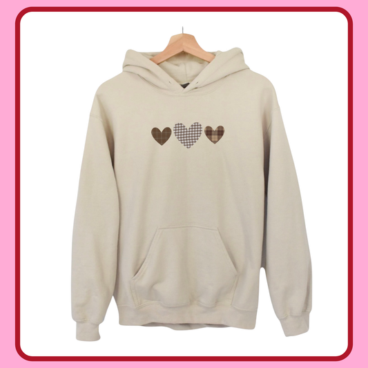 FLANNEL HEARTS—ADULT HOODIE
