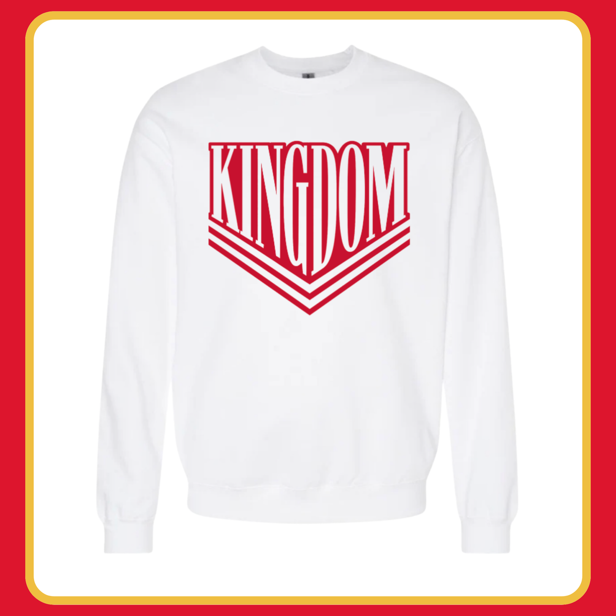 WHITE VARSITY KINGDOM-ADULT CREWNECK