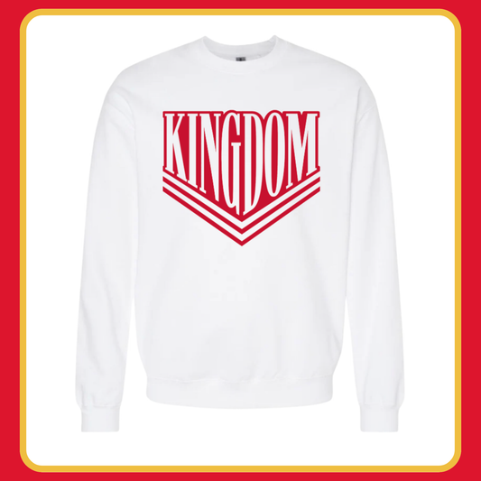 WHITE VARSITY KINGDOM-ADULT CREWNECK