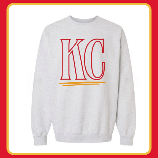 BLOCK LETTERS KC— ADULT CREWNECK