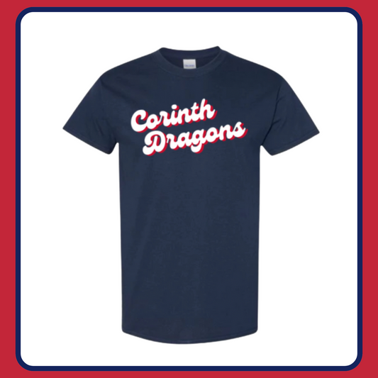 CORINTH BUBBLE CURSIVE—TEE