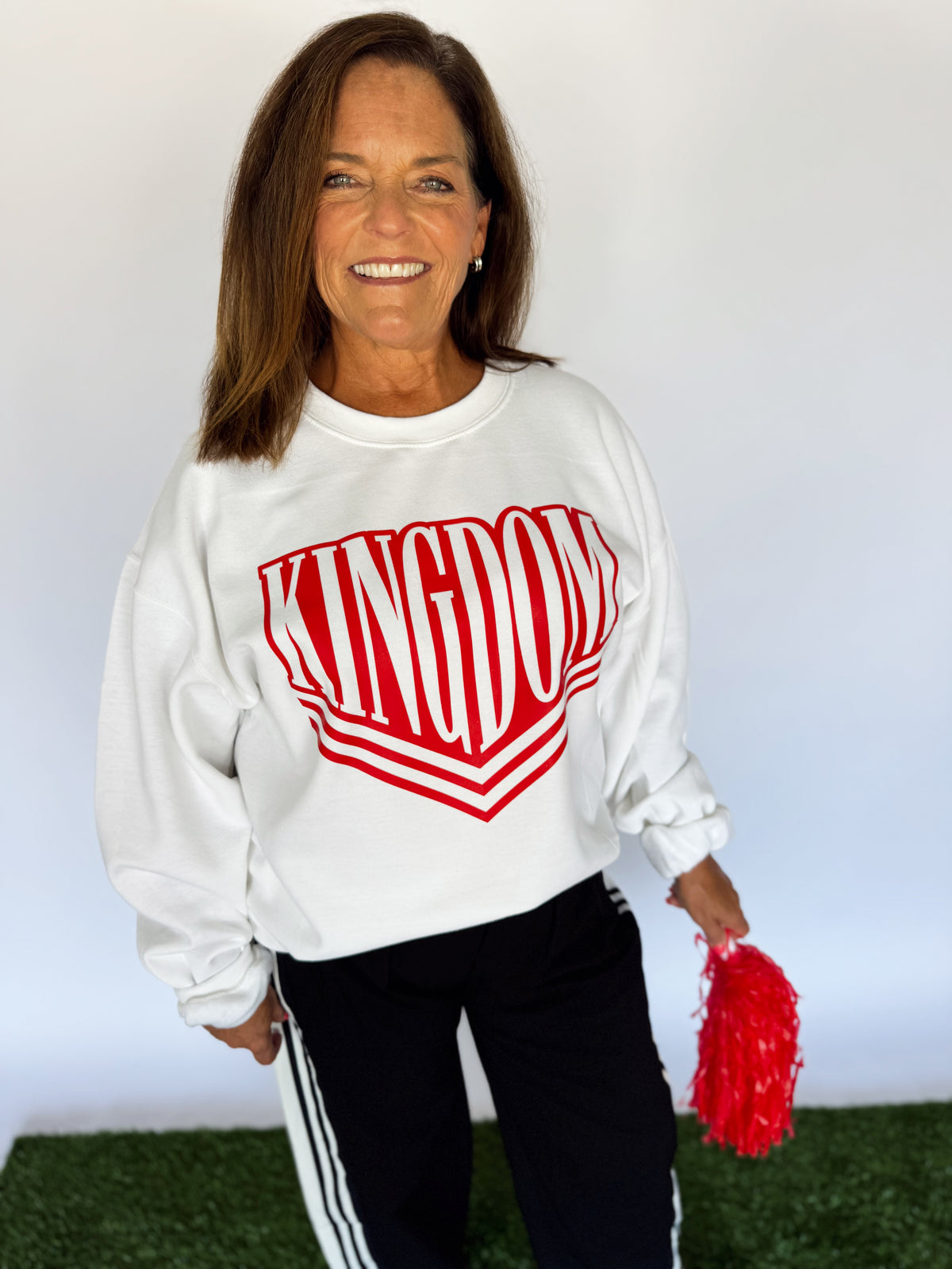 WHITE VARSITY KINGDOM- INFANT FLEECE ONESIE + TODDLER/YOUTH CREWNECK