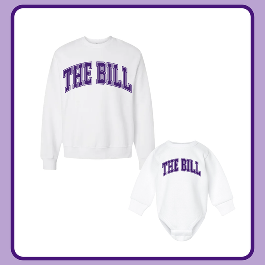 THE BILL ARCH- INFANT FLEECE ONESIE + TODDLER/YOUTH CREWNECK
