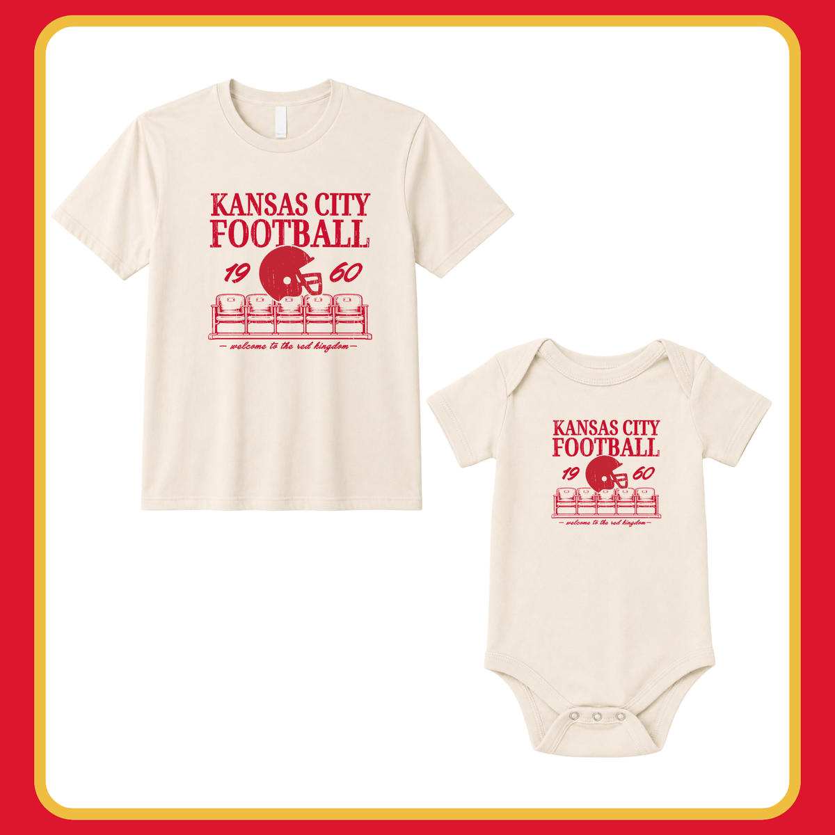 KC FOOTBALL- INFANT ONESIE + TODDLER/YOUTH TEE
