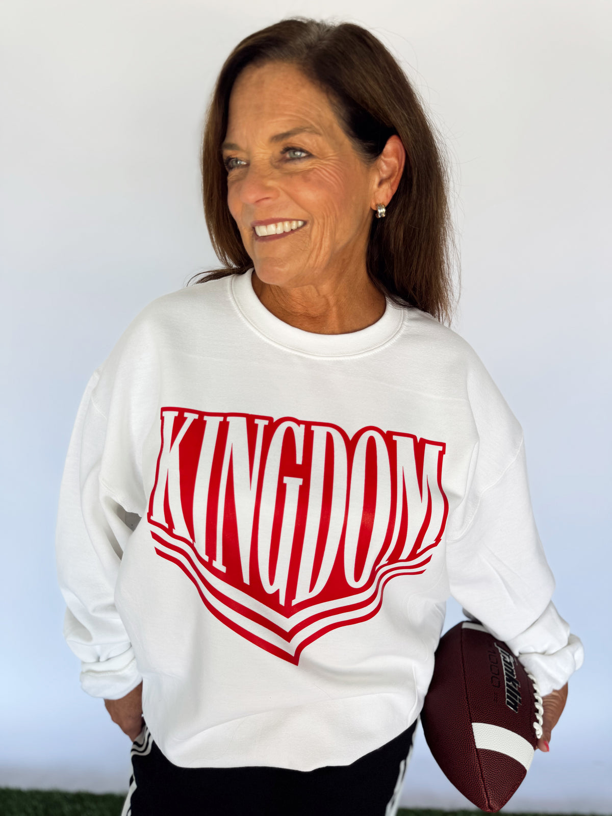 WHITE VARSITY KINGDOM-ADULT CREWNECK