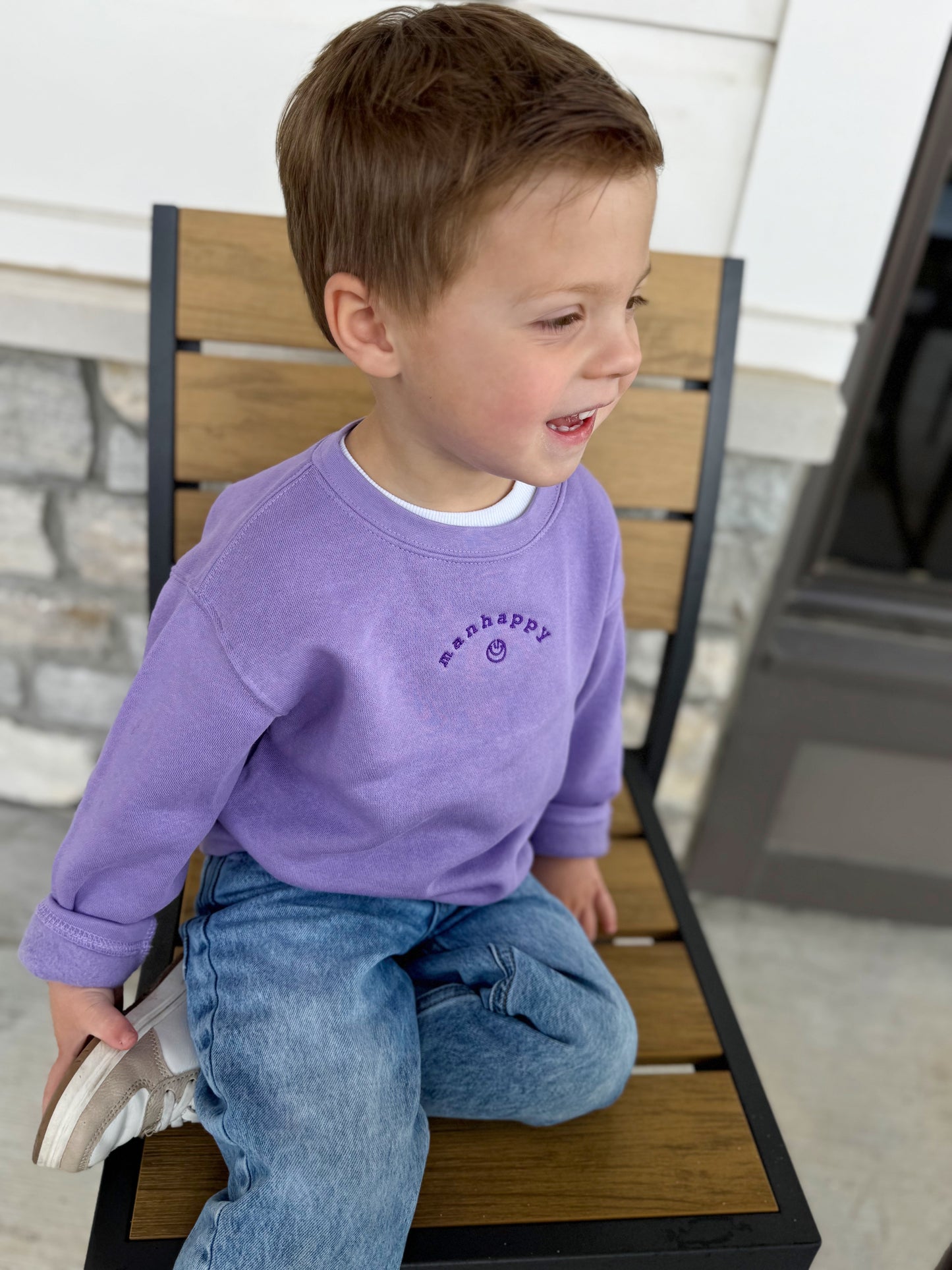 (READY TO SHIP) MANHAPPY EMBROIDERED CREWNECK -TODDLER+ ADULT