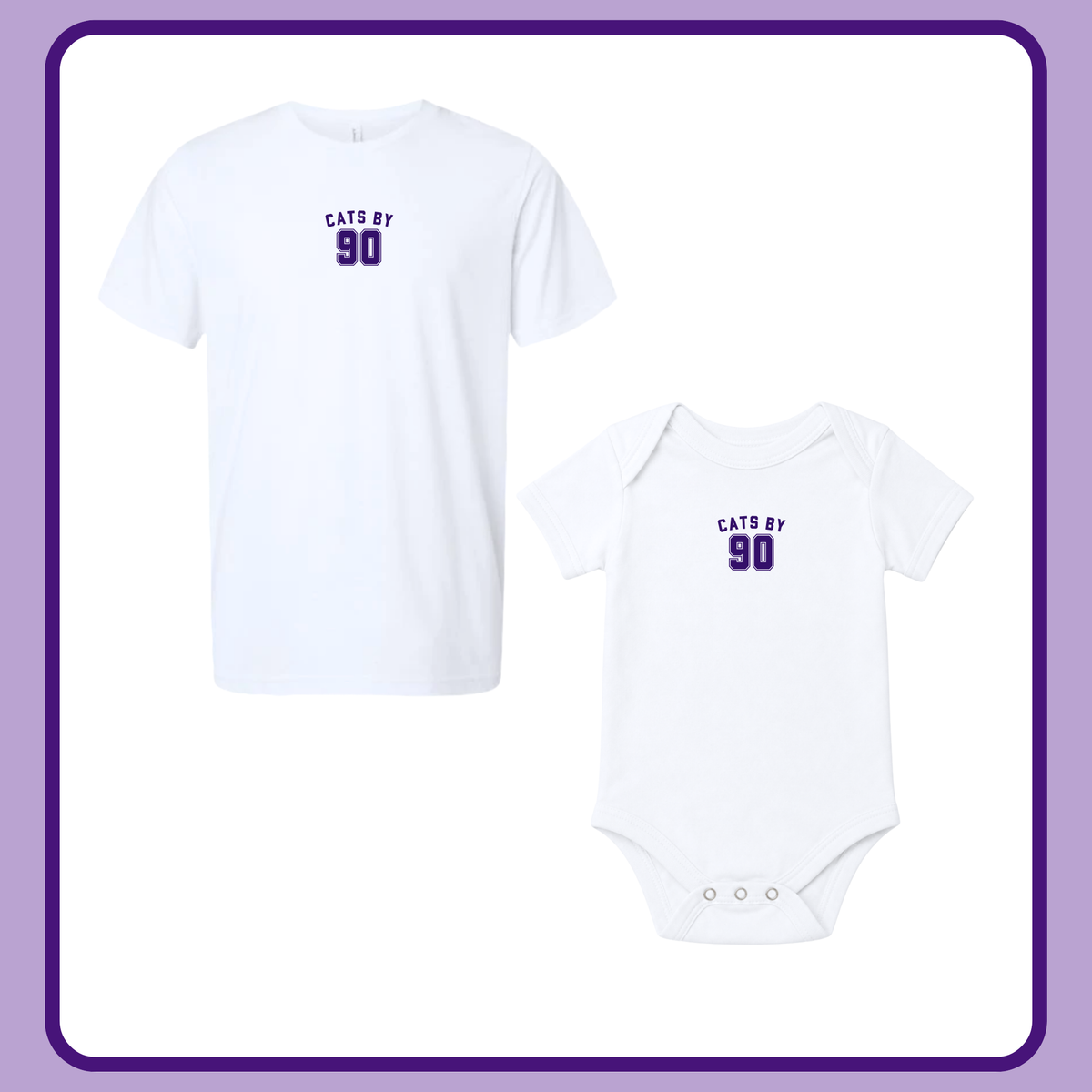 CATS BY 90 WHITE STAPLE- INFANT ONESIE + TODDLER/YOUTH TEE