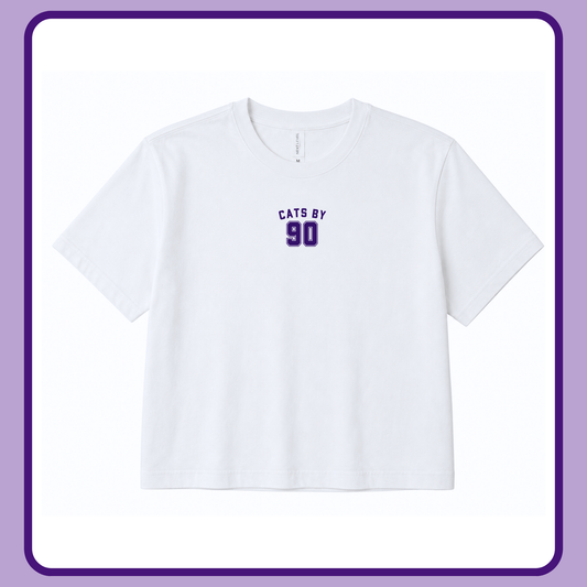 CATS BY 90 WHITE STAPLE- ADULT UNISEX + BOXY CROP TEE