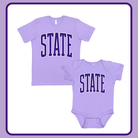 LAVENDER STATE- INFANT ONESIE + TODDLER/YOUTH TEE