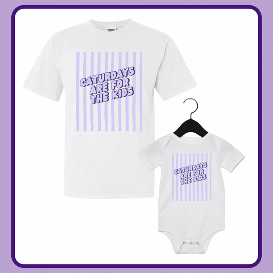 STRIPED CATURDAYS ARE FOR THE KIDS— INFANT ONESIE + TODDLER/YOUTH TEE