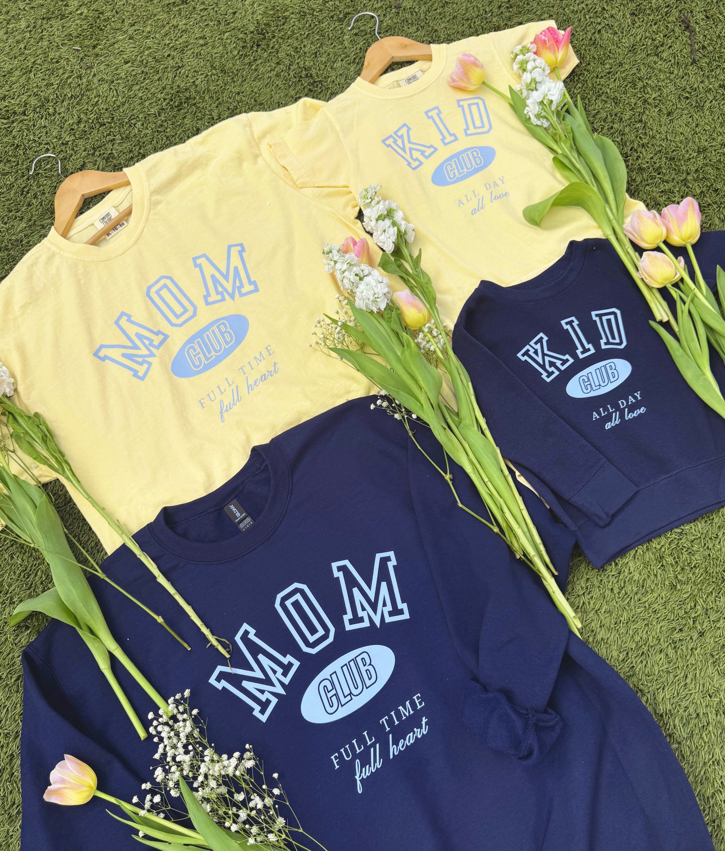 KID CLUB - INFANT FLEECE ONESIE + TODDLER/YOUTH CREWNECK