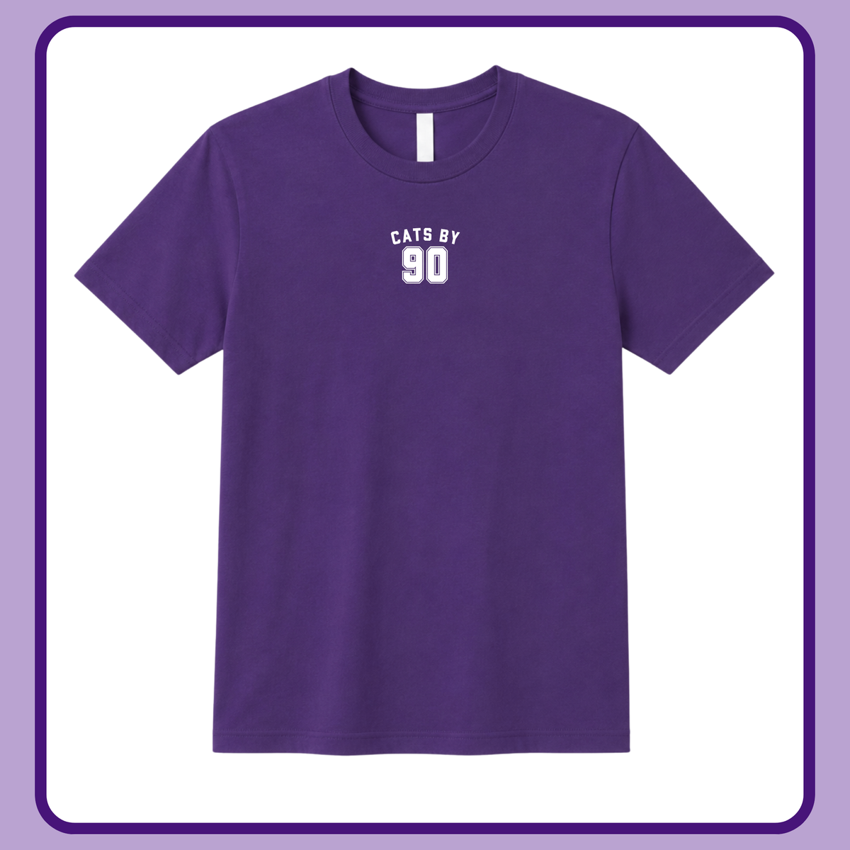 CATS BY 90 PURPLE STAPLE- ADULT TEE