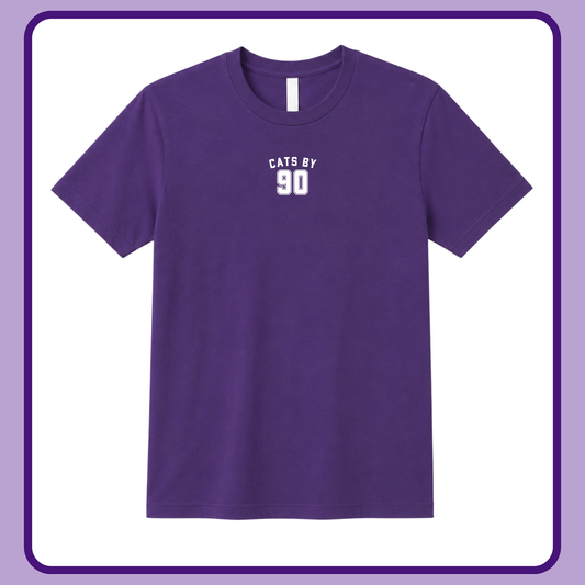 CATS BY 90 PURPLE STAPLE- ADULT TEE