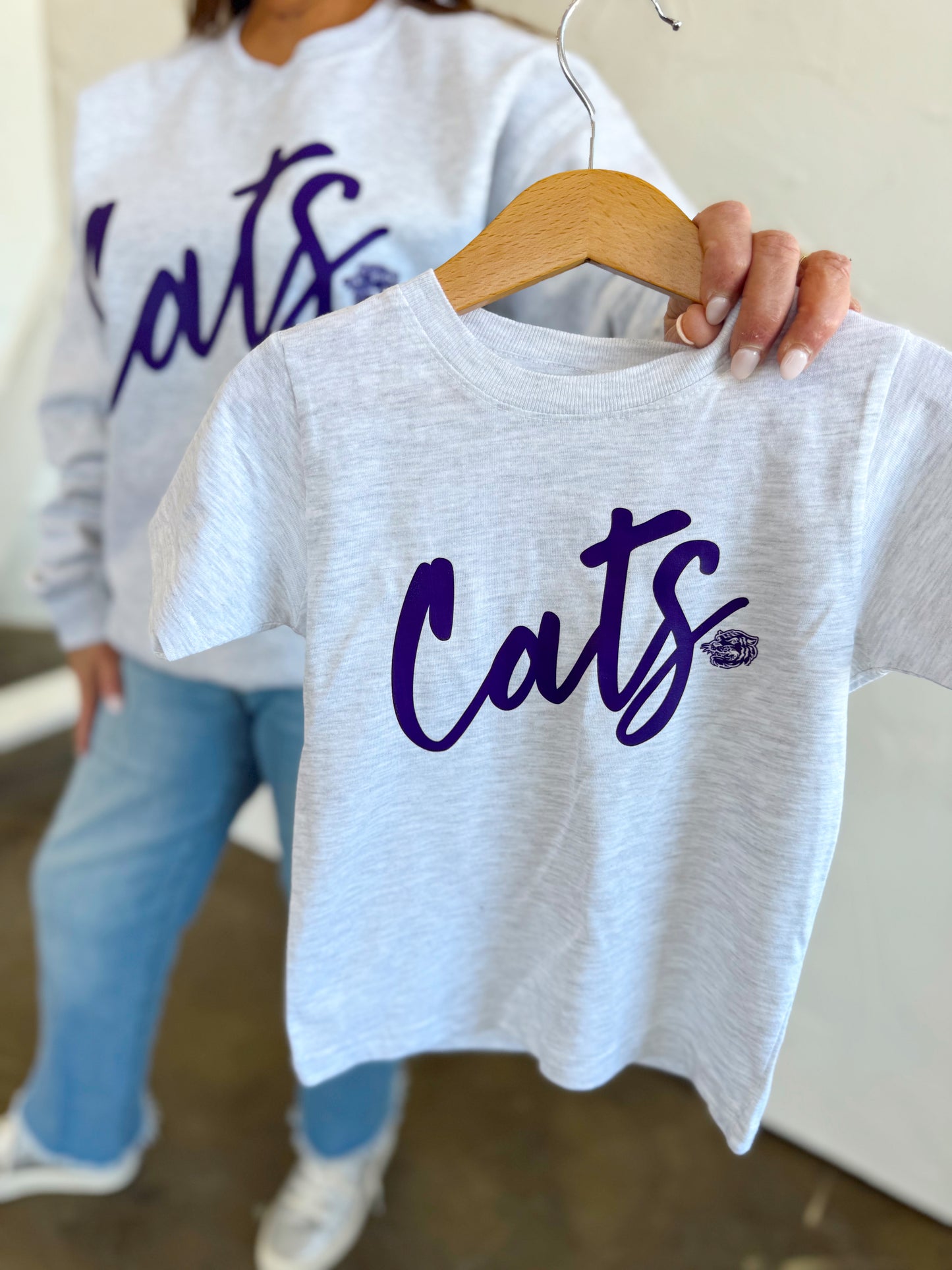 ASH CURSIVE CATS- INFANT, TODDLER + YOUTH TEE
