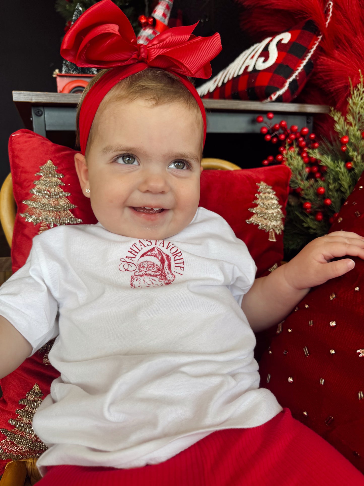 SANTA’S FAVORITE— INFANT ONESIE + TODDLER/YOUTH TEE AND CREWNECK