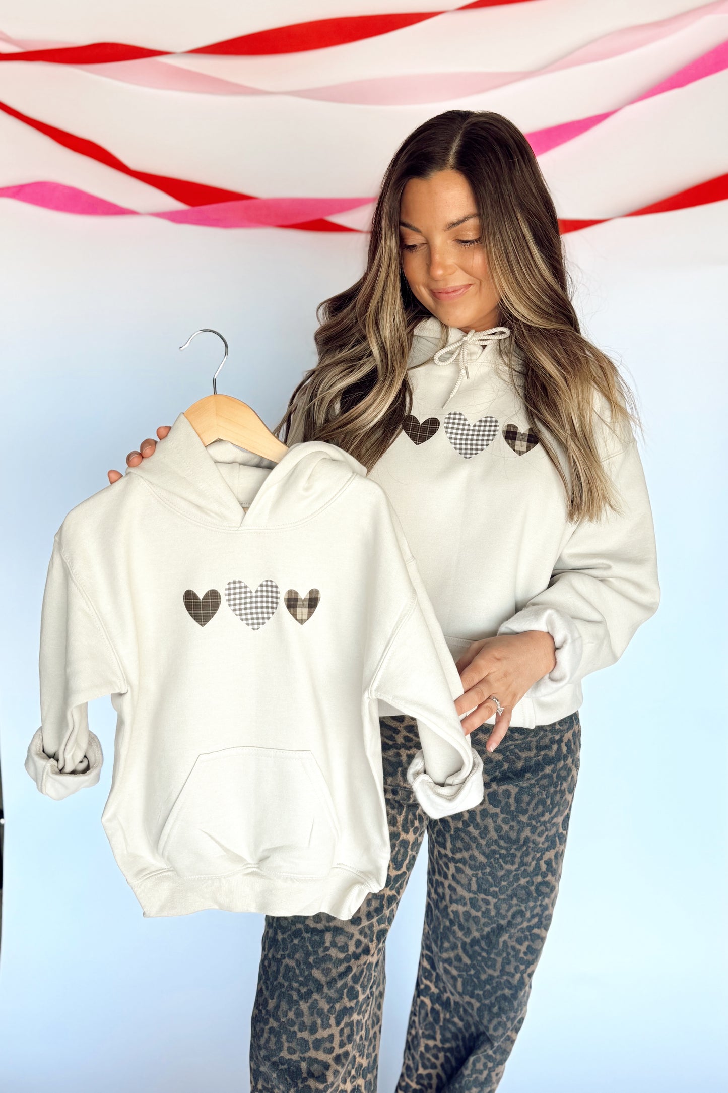 FLANNEL HEARTS—ADULT HOODIE