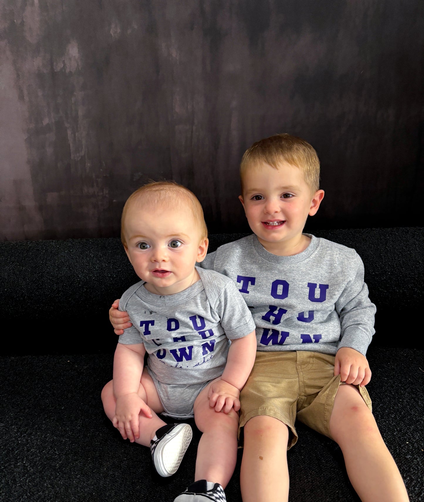TOUCHDOWN PURPLE + WHITE— INFANT ONESIE + TODDLER/YOUTH TEE