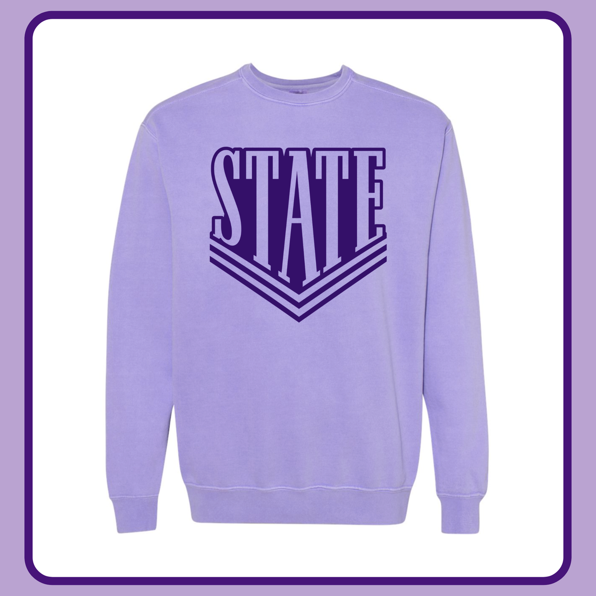 LAVENDER VARSITY STATE- ADULT CREWNECK