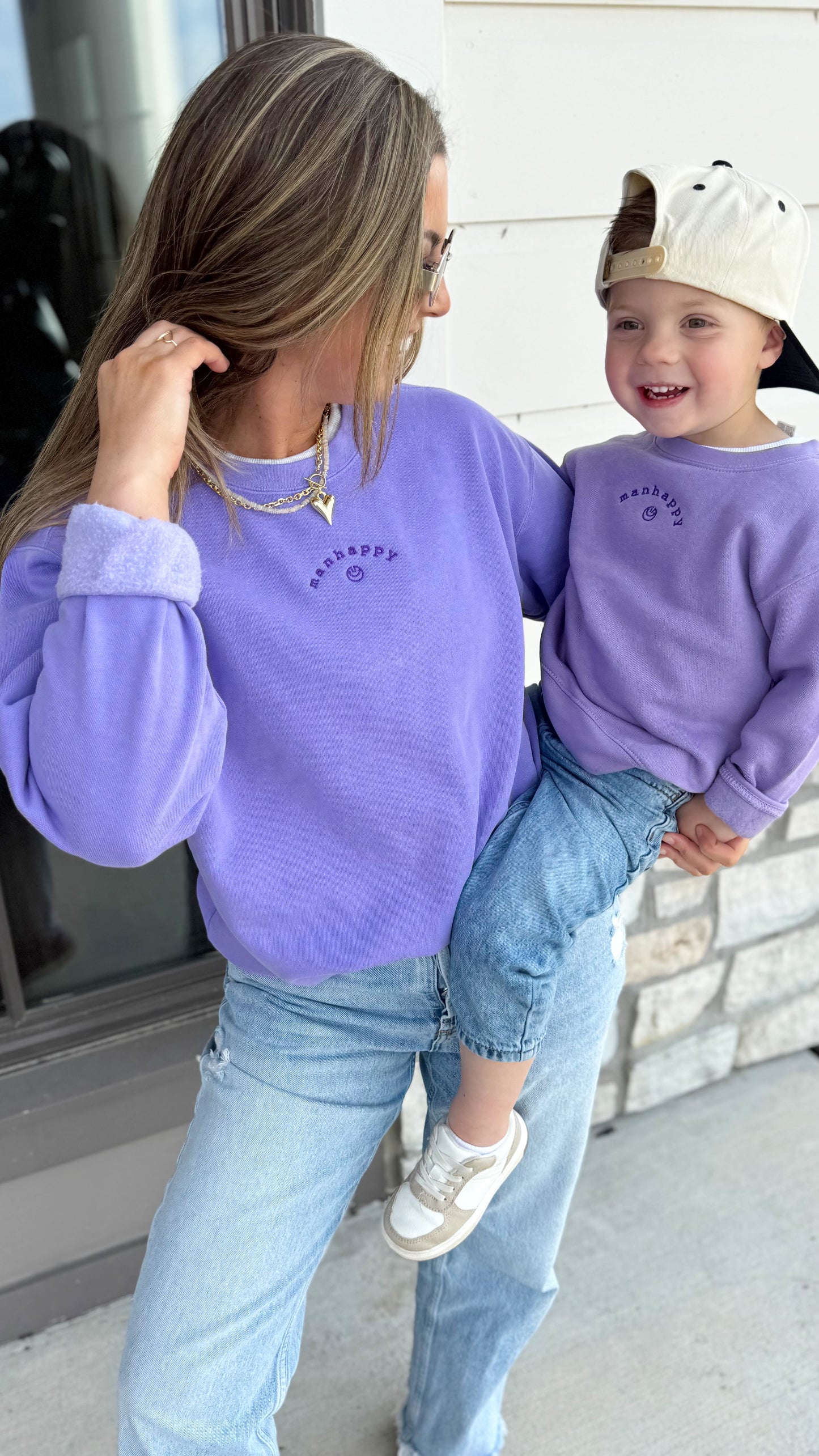 (READY TO SHIP) MANHAPPY EMBROIDERED CREWNECK -TODDLER+ ADULT
